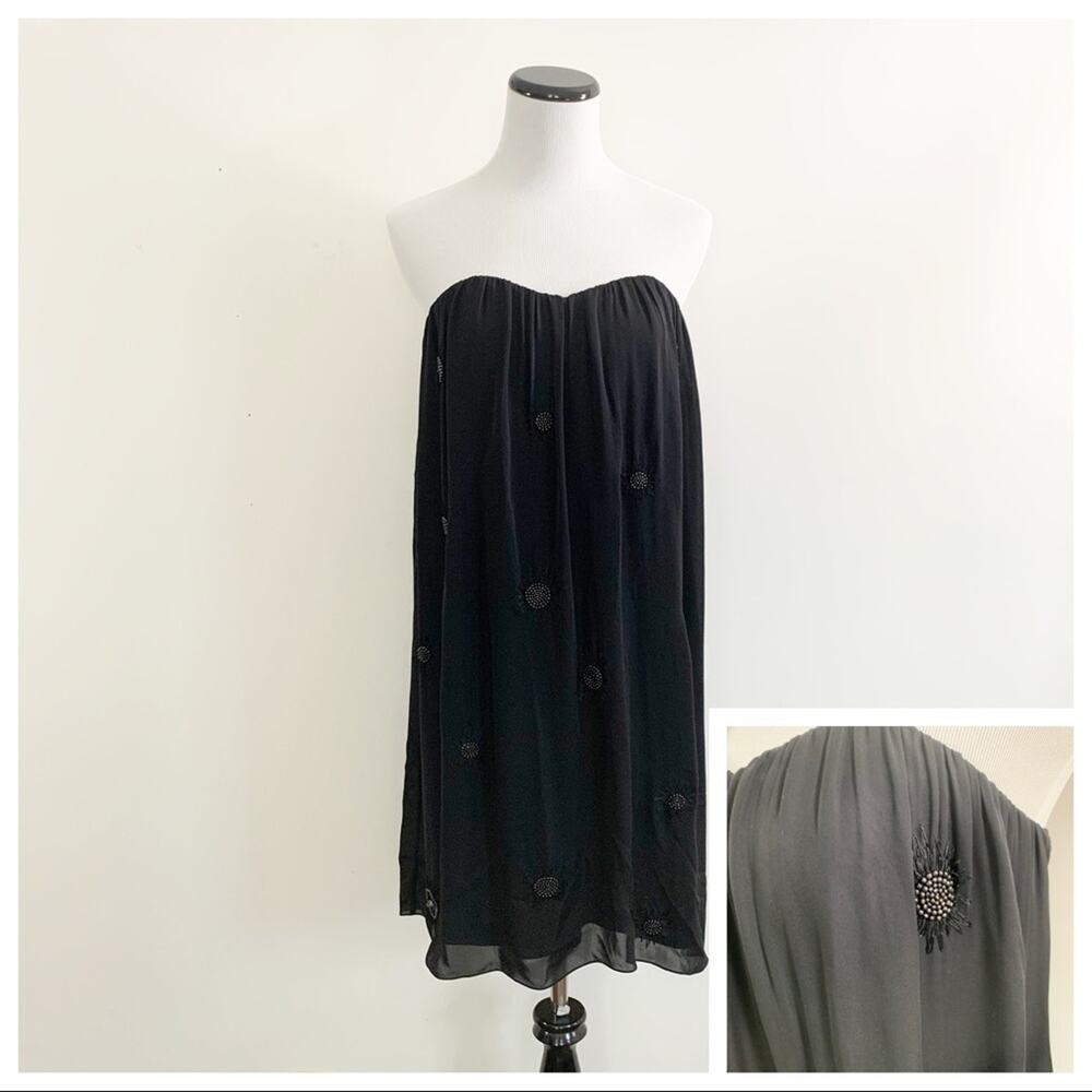 Adam by Adam Lippis Black Embellished Strapless Mini Dress 4